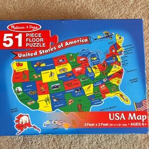Melissa & Doug USA Map Puzzle - Blue, Red, Yellow